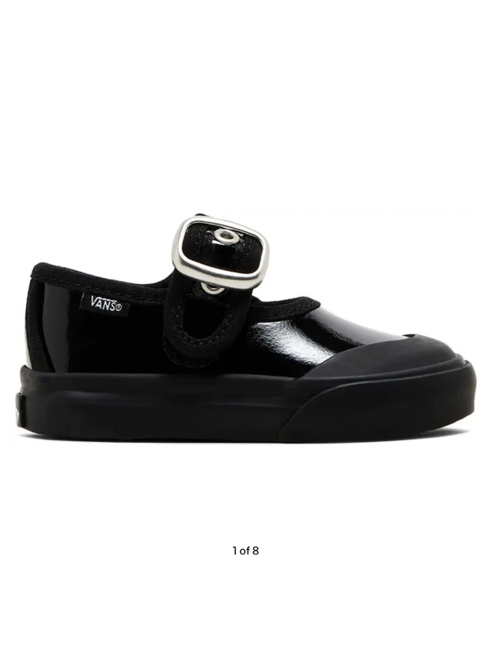 Vans Mary Jane Buckle Toddler Gothic Shine Black Patent Shoes
